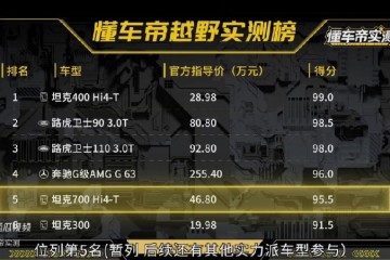 四项测试最终95.5分！坦克700 Hi4-T的越野实测成绩你怎么看？